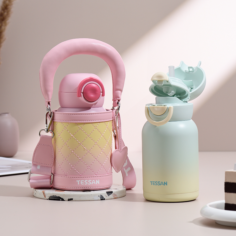 Botella de agua térmica de acero inoxidable con aislamiento de 18 oz de Tessan para niños sin BPA 