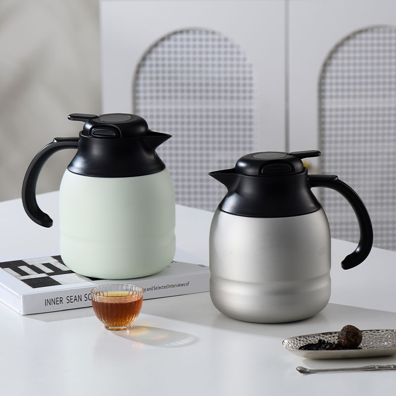 Cafetera térmica con jarra de acero inoxidable de doble pared con logotipo personalizado de 1200 ml y 316 pulgadas