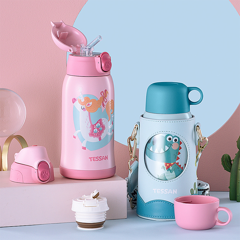 Botella de agua al vacío de acero inoxidable con aislamiento y bebida directa Wide Mouth Kid